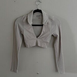 Garage Long Sleeve Deep V collared top